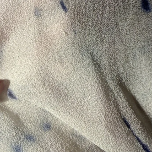 Language Silk Tie Dye Tank Top Blue White Tunic Sleeveless Made in USA M - Picture 7 of 8